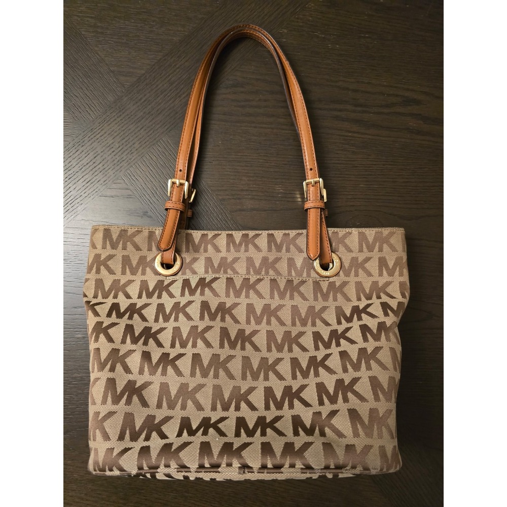 Michael‎ Kors MK Logo Tote Bag Purse Satchel Adjustable Strap - Picture 2 of 6